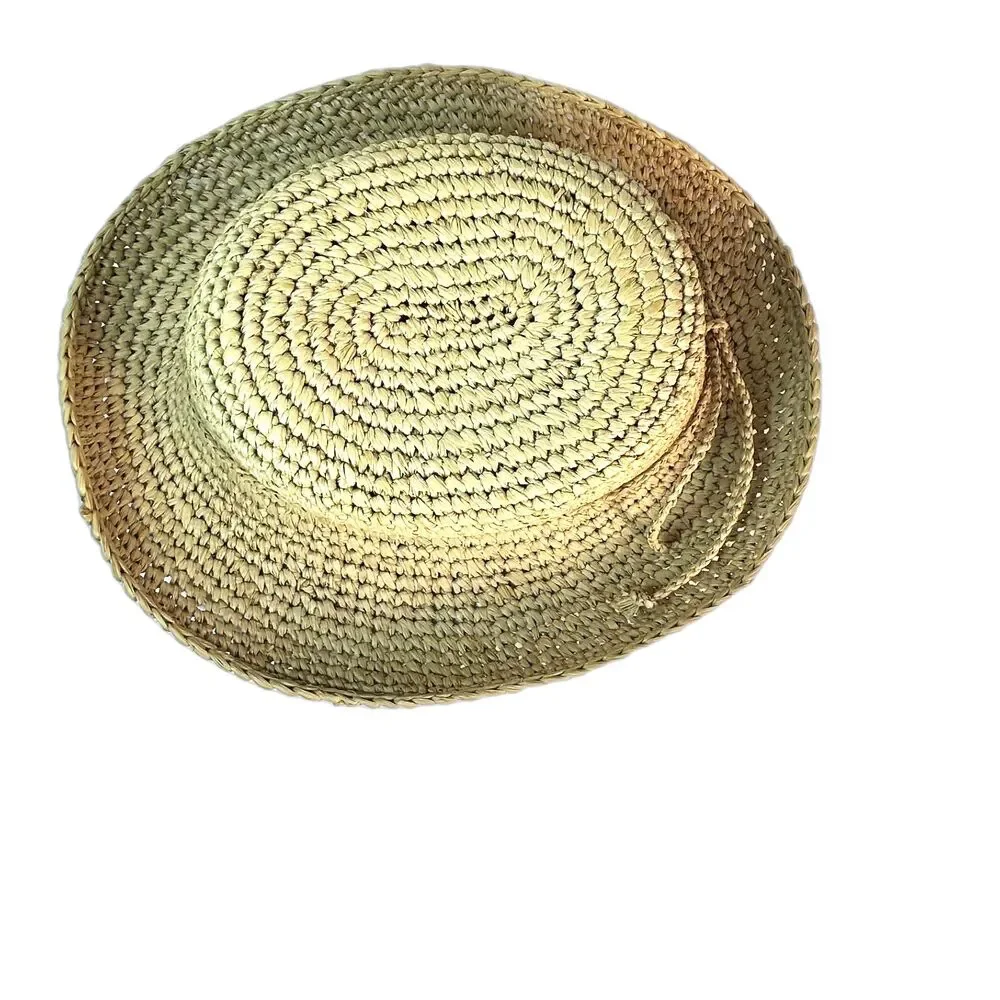 Scala Collection NWOT Women's Tan Crocheted Raffia Packable Straw Sunhat O/S